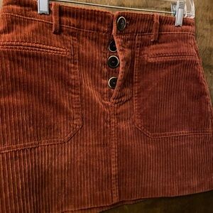 Zara Rust Corduroy Mini Skirt